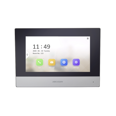 Monitor IP WiFi Touch Screen 7'' para Videoportero IP / Vídeo en Vivo / PoE Estándar / Apertura Remota / Llamada Entre Monitores / Audio de dos vías / Policarbonato
