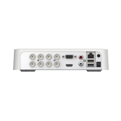 DVR 8 Canales TurboHD + 2 Canales IP / 2 Megapíxel (1080p) Lite / Acusense Lite (Evita Falsas Alarmas) / Audio Bidireccional y Coaxitron / 1 Bahía de Disco Duro / H.265+ / Salida de Vídeo Full HD