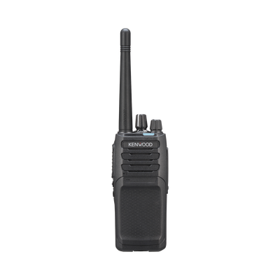 Radio portátil UHF 400-470 MHz, Digital DMR-Analógico, 5 Watts, 64 Canales, Roaming, Encriptación, GPS*, Inc. antena, batería, cargador y clip