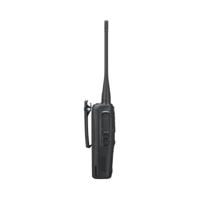 Radio portátil UHF 450-520 MHz, Digital NXDN-Analógico, 5 Watts, 260 Canales, 9 Teclas, Roaming, Encriptación, GPS*, Inc. antena, batería, cargador y clip