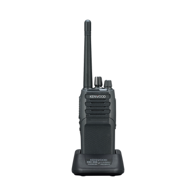 Radio portátil UHF 400-470 MHz, Digital NXDN-Analógico, 5 Watts, 64 Canales, Roaming, Encriptación, GPS*, Inc. antena, batería, cargador y clip