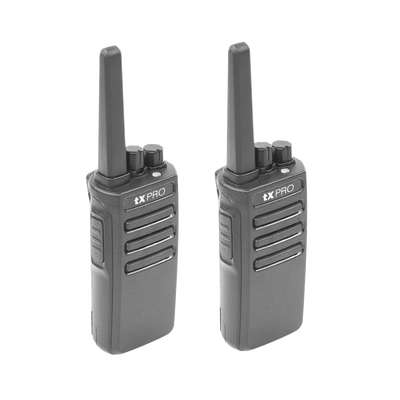 Par Radios Portátiles Analógicos UHF 400-470 MHz / 5W / 16 Canales / Scrambler / Preconfigurados