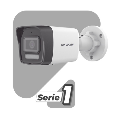 [Dual Light] Bala IP 4 Megapixel / Lente 2.8 mm / 30 mts IR + 30 mts Luz Blanca / Micrófono Integrado / ACUSENSE Lite / Exterior IP67 / H.265 / PoE  / Micro SD
