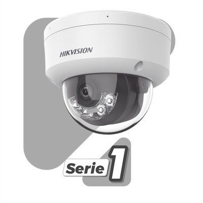 [Dual Light] Domo IP 8 Megapixel (4K) / Lente 2.8 mm / 30 mts IR + 30 mts Luz Blanca / Micrófono Integrado / Antivandálico IK08 / ACUSENSE Lite / Exterior IP67 / H.265 / PoE / Micro SD