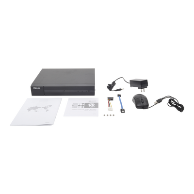 DVR 1080P Lite Pentahíbrido / 16 Canales TURBOHD + 2 Canales IP / 1 Bahía de Disco Duro / H.264+ / 1 Canal de Audio / Salida de Vídeo Full HD