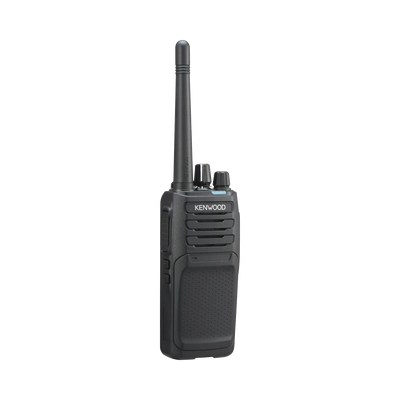 Radio portátil UHF 450-520 MHz, Digital NXDN-Analógico, 5 Watts, 64 Canales, Roaming, Encriptación, GPS*, Inc. antena, batería, cargador y clip