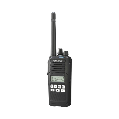 Radio portátil UHF 450-520 MHz, Digital NXDN-Analógico, 5 Watts, 260 Canales, 9 Teclas, Roaming, Encriptación, GPS*, Inc. antena, batería, cargador y clip