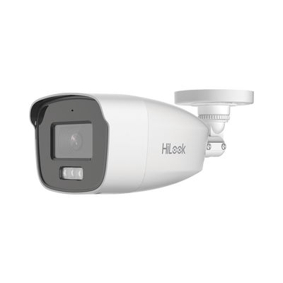 [Dual Light + ColorVu] Bala TURBOHD 2 megapixel / 40 mts IR + 40 mts luz blanca / Lente 2.8 (101° de Visión) / Exterior IP66 / Audio por Coaxitron / TVI-AHD-CVI-CVBS / Metal / Smart-Hybrid light
